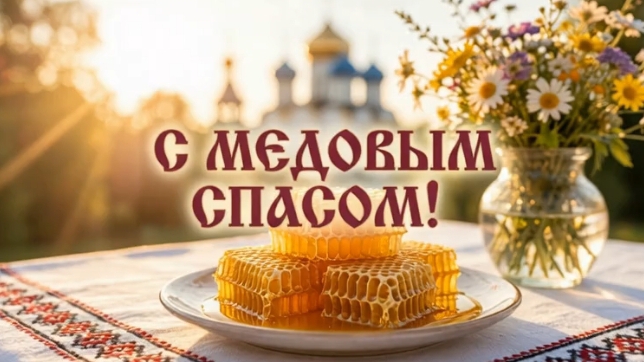 С медовым Спасом! 14 августа - Медовый Спас. Красивое музыкальное поздравление с праздником