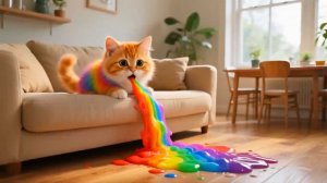 😹Милый котёночек выпускает из рта красивую радугу🔥