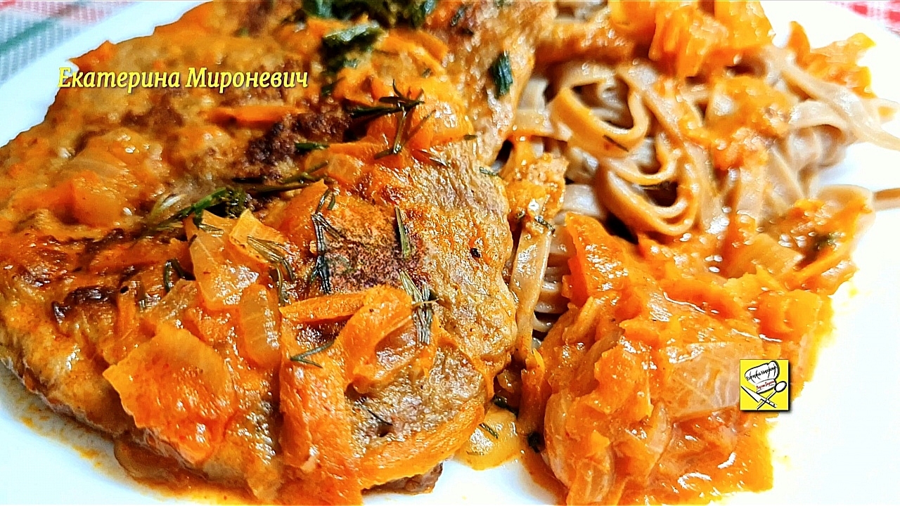 Оладьи из печени с овощами