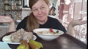 мукбанг/ суп с фрикадельки/ мясные ёжики/