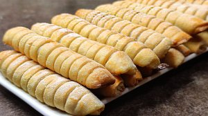 Печенье «Сигаретки» или трубочки с начинкой на сметане😋