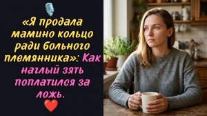 «Я продала мамино кольцо ради больного племянника»: Как наглый зять поплатился за ложь.