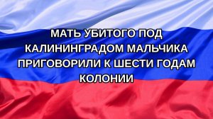 |Н. РФ| Мать убитого под Калининградом мальчика приговорили к шести годам колонии