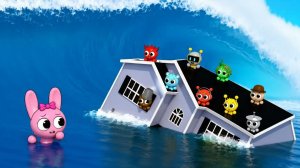 СПРУНКИ Малыши играют в выживание при цунами в Роблоксе 🌊😱