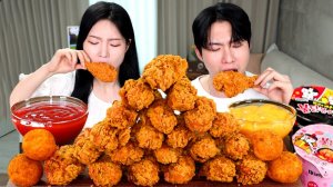 Мукбанг - острая лапша и сырные закуски - еда на камеру