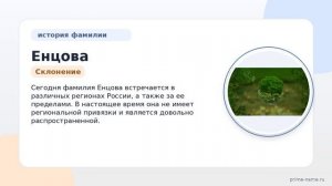 Фамилия Енцова: происхождение, значение и склонение