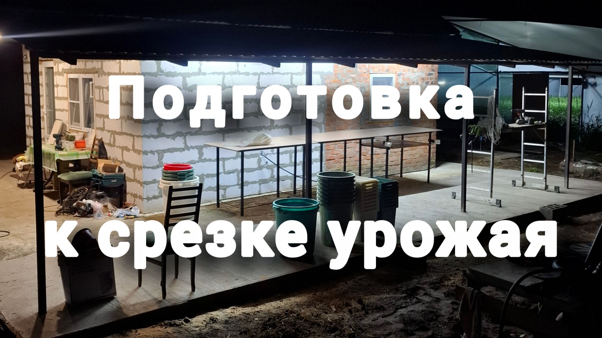 #268 Подготовили и обустроили место для обработки собранного урожая цветов.
