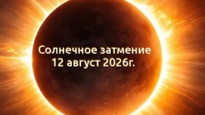СОЛНЕЧНОЕ ЗАТМЕНИЕ 12 августа 2026