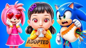 Куклу из Игры в Кальмара удочерили Соник и Эми Роуз