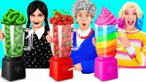 Кулинарный Челлендж# Уэнсдей Против Бабушки # Забавные Лайфхаки с Едой