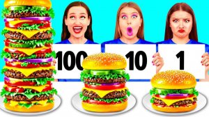 100 Слоев Еды Челлендж # Забавные Лайфхаки с Едой