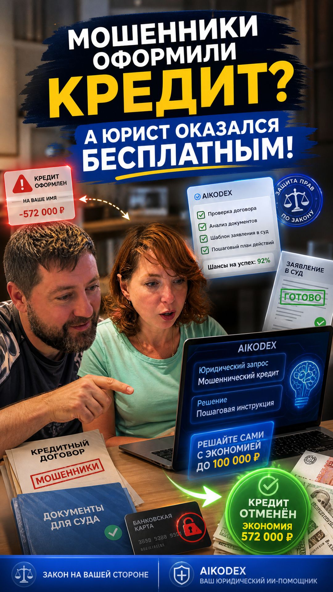 Мошенники оформили кредит и как AIKODEX помогает разобраться с банком