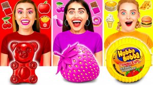 24 Часа Едим Еду Одного Цвета Челлендж # Забавные Кухонные Лайфхаки с Ideas4Fun Challenge