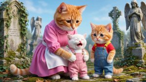 🐱💖 От одиночества к любимой# мама-кошка и котенок спасают бездомную кошку возле могилы и заботя