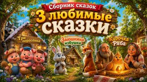 Сборник сказок для детей — Три поросёнка, Заюшкина избушка, Курочка Ряба