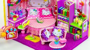 Миниатюрный кукольный домик Hello Kitty своими руками, спальня