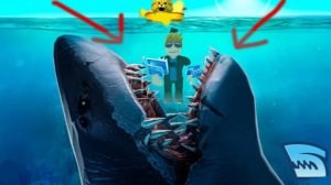 мы с кирюхай решили поплавать но, на нас напала акула  (роблокс sharkbite 2)