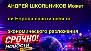 АНДРЕЙ ШКОЛЬНИКОВ Может ли Европа спасти себя от экономического разложения