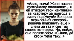 Мама, я твои квитанции за коммуналку жене в сумку подсунул. Истории из жизни про свекровь.