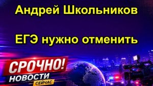 Андрей Школьников ЕГЭ нужно отменить