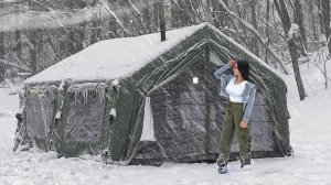 7 дней в палатке среди снегопада и снежной бури