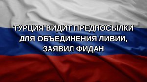 Турция видит предпосылки для объединения Ливии, заявил Фидан