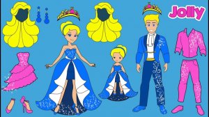 СЕМЕЙНЫЕ ОДЕВАЛКИ БЛЕСКОВЫЕ ПЛАТЬЯ ДЛЯ ПРИНЦЕССЫ 👸 МАМА ДОЧКА ПАПА КУКОЛЬНЫЙ ДОМ В АЛЬБОМЕ