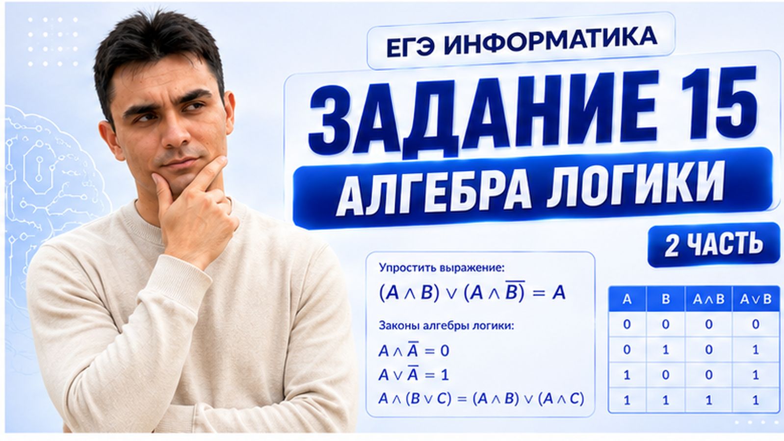 Задание 15 ЕГЭ по информатике | Алгебра логики — Часть 2