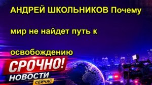 АНДРЕЙ ШКОЛЬНИКОВ Почему мир не найдет путь к освобождению