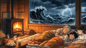 ASMR сказка: дождливый день на острове — едим горячие паровые булочки, пьём чай у огня!