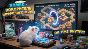 Мультики для детей. Хомяк попал в компьютерную игру