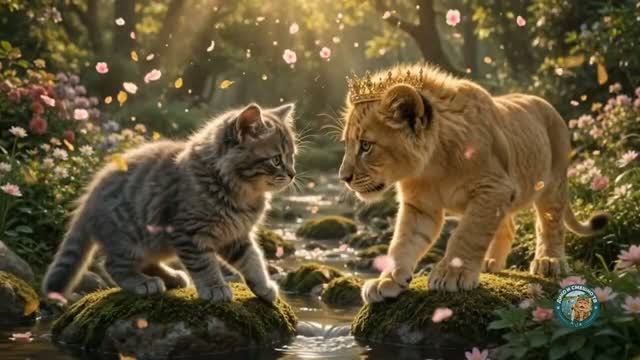 Сказочка о любви.🐱 Кот и Царь Зверей  The Cat & King Of Beasts 👑🦁(автор Дико и Смешно ТВ)