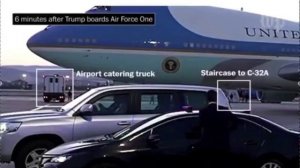 Footage of the FOOD TROLLEY that allegedly smuggled Trump off Air Force One in Turkey.