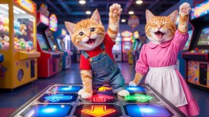 🐱🎢 От мечты к веселью# мама-кошка выводит котенка на игровую площадку 💖✨