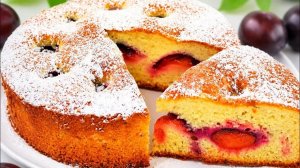 Нежный пирог со сливами! Без молока, кефира и сметаны Быстро и очень вкусно