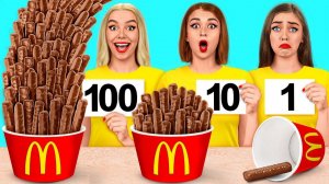 1, 10 или 100 Слоев еды Челлендж # Смешные Челленджи