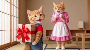 🐱🧵 От любви к волшебству ручной работы# котенок сшил красивое платье для мамы-кошки 💖✨