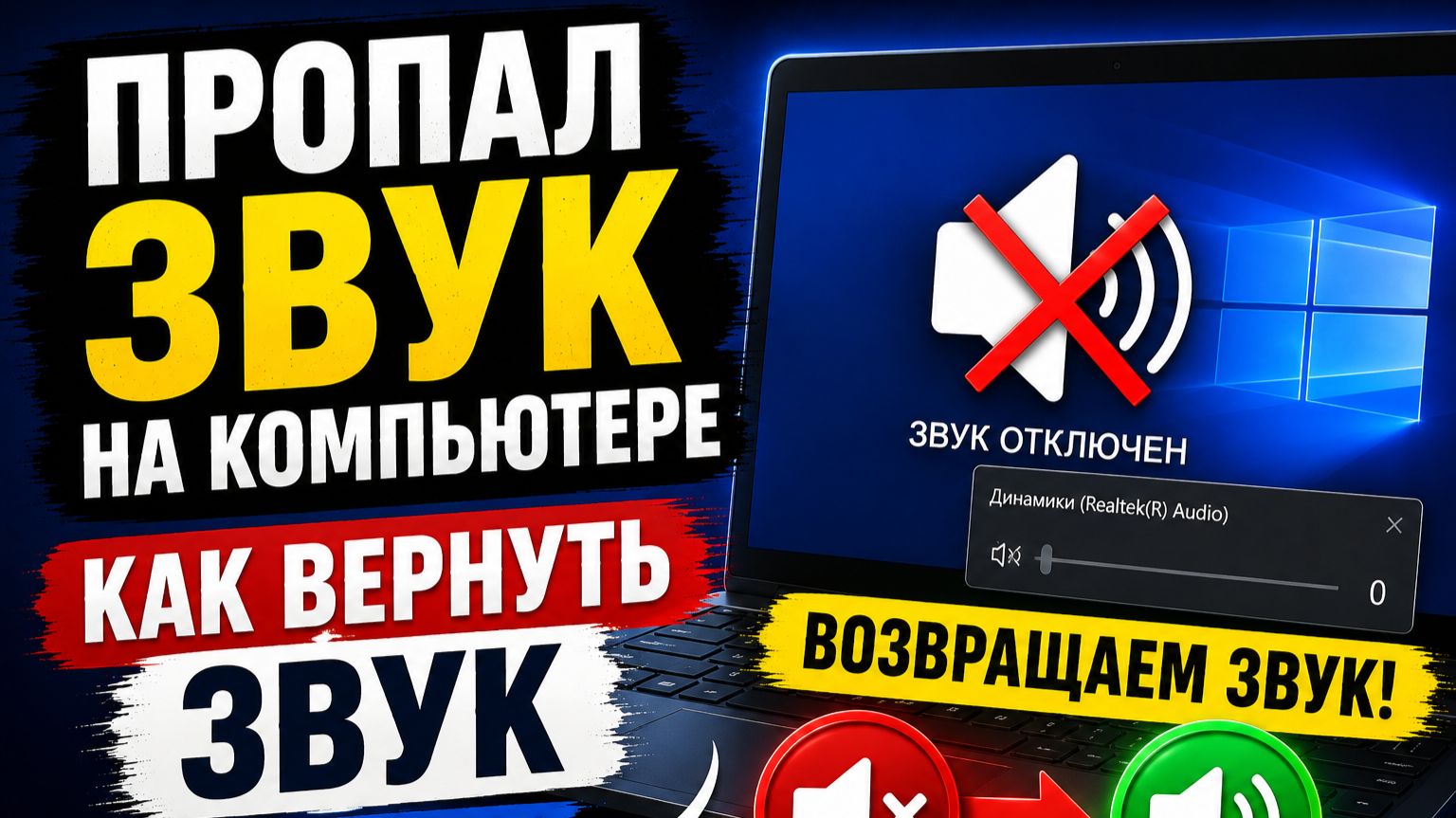Пропал звук на компьютере с Windows. Как вернуть звук на компьютере?