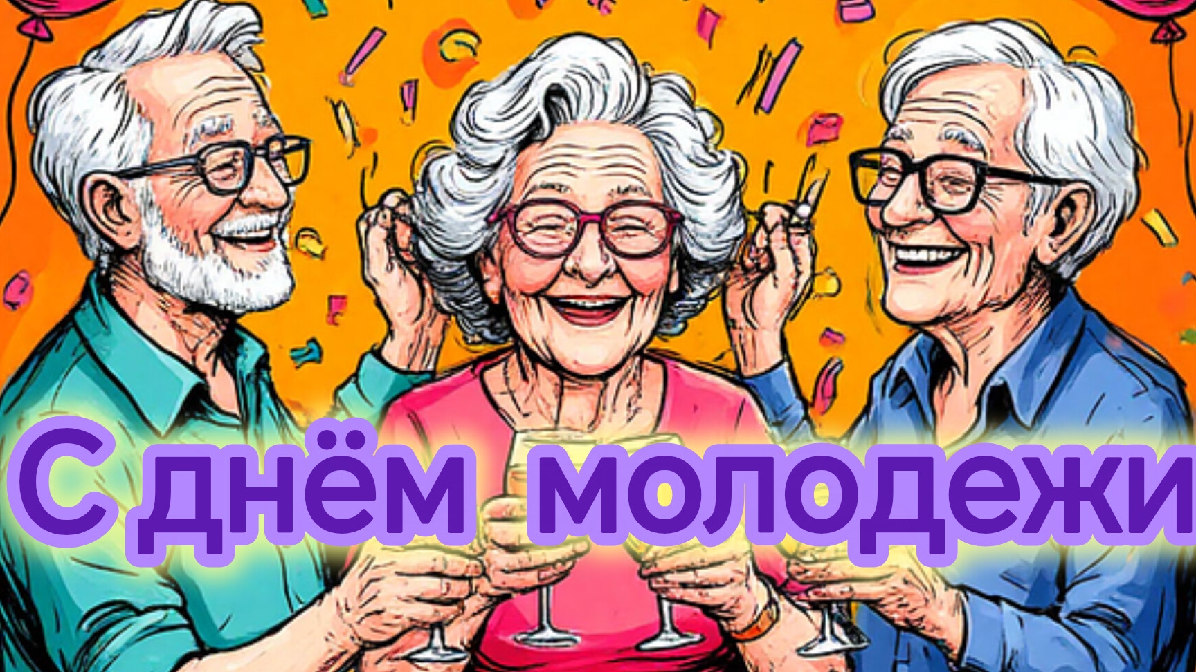 С днём молодежи. Шикарная музыкальная открытка.