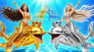 Золотая Русалка vs Серебряная Русалка Челлендж | Потрясающий Творческий Челлендж