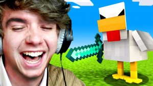 В Minecraft всё пытается нас убить. Пытаюсь пройти при всём враждебном. Karl