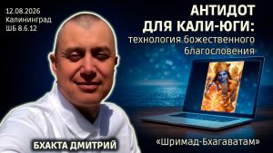 Антидот для Кали-юги: технология божественного благословения. Дмитрий. «Шримад-Бхагаватам» 8.6.12