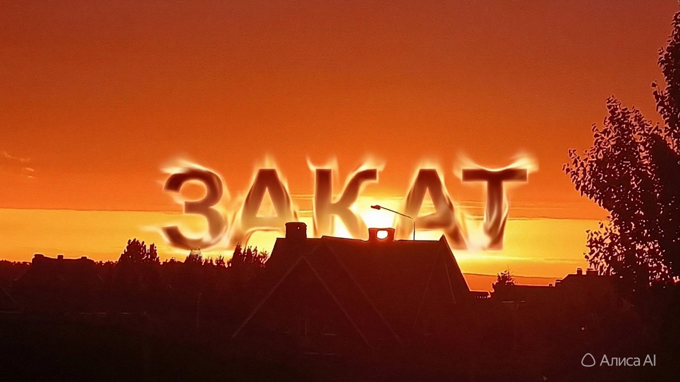 закат и дождик