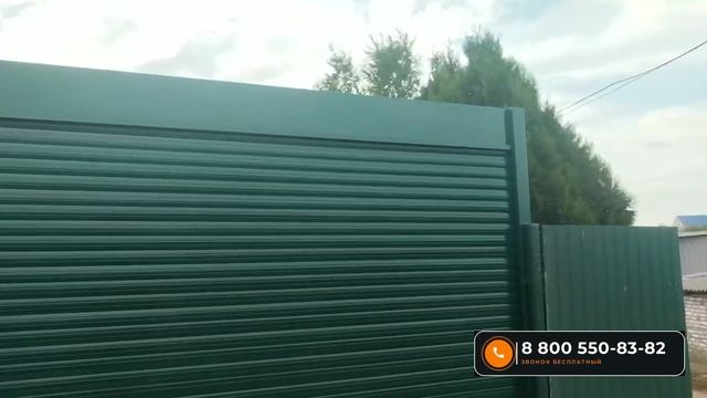 Ролград Волгоград зелёные рольворота с калиткой на въезд во двор