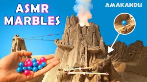 Мраморная гонка ASMR: вулкан и разноцветные шарики