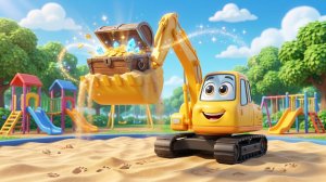 Желтый экскаватор копает глубокую яму! 🚜 Добрая песенка | Мульти Двор