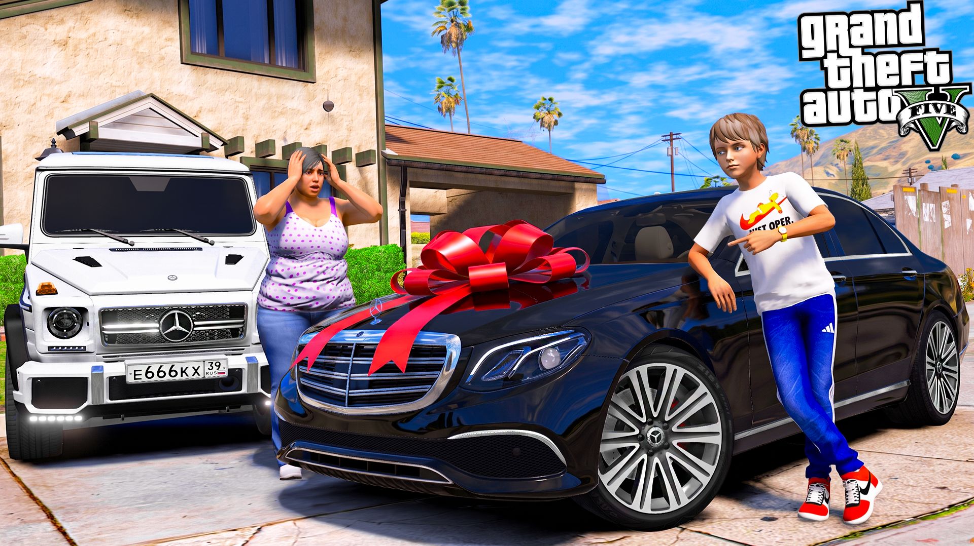 ОПЕРСКАЯ ЕЗДА В GTA 5 - ПОДАРИЛ МАМЕ MERCEDES E300 НА ДЕНЬ РОЖДЕНИЯ! ИСПОЛНИЛ МАМИНУ МЕЧТУ! 🌊ВОТЕР