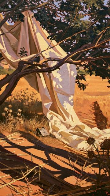 Метеорологический аэростат, запутавшийся в старой груше (картина #1251) / Арт-студия Нормова