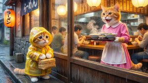 Котёнок вовремя приносит еду маме на работу!🐱🥗 Самый милый сюрприз 💖
