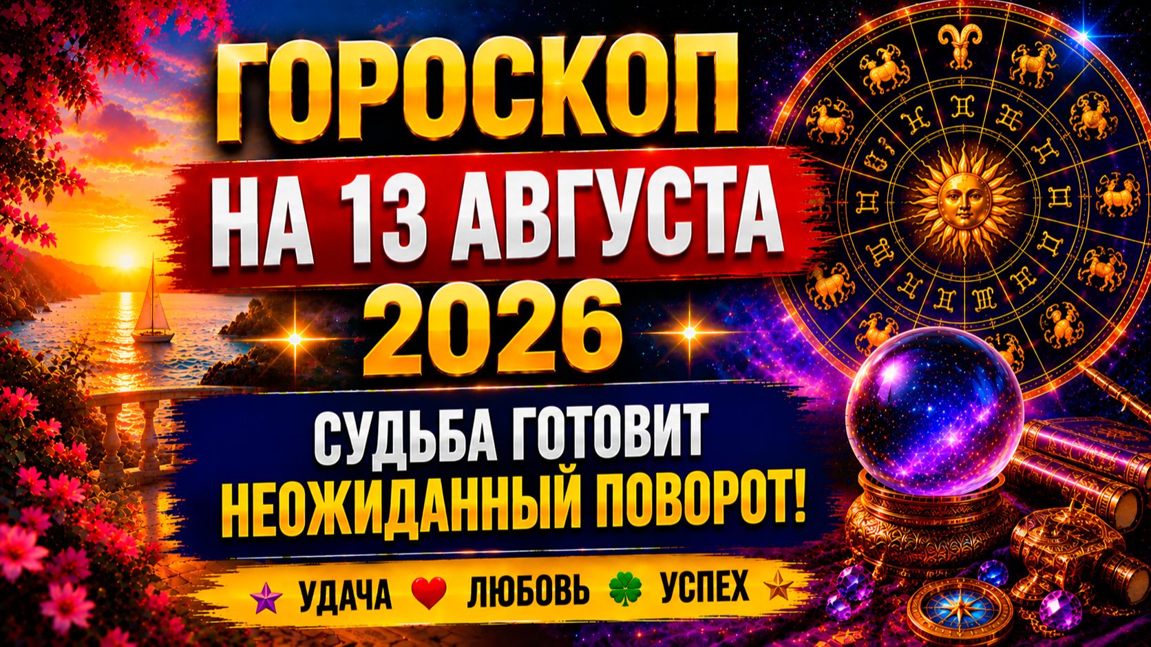 Гороскоп на 13 августа 2026 🔮 Судьба готовит неожиданный поворот!